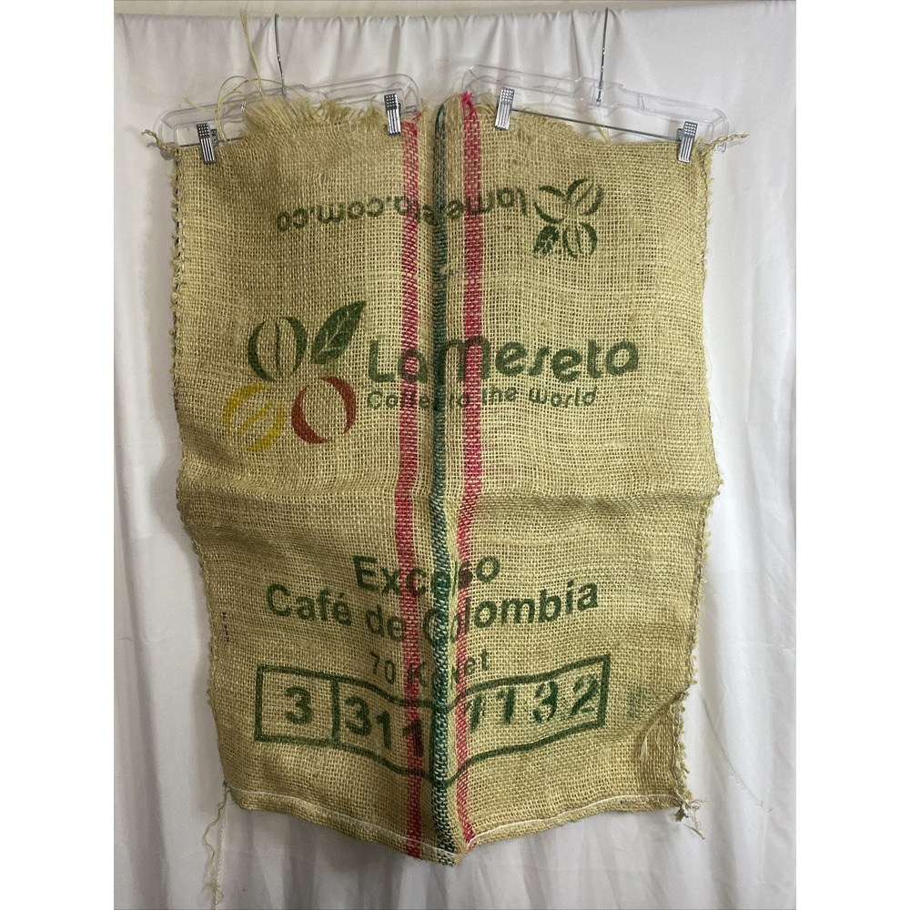 La Meseta Columbia Coffee Bean Burlap Jute Sack Bag Approximately 27x38"